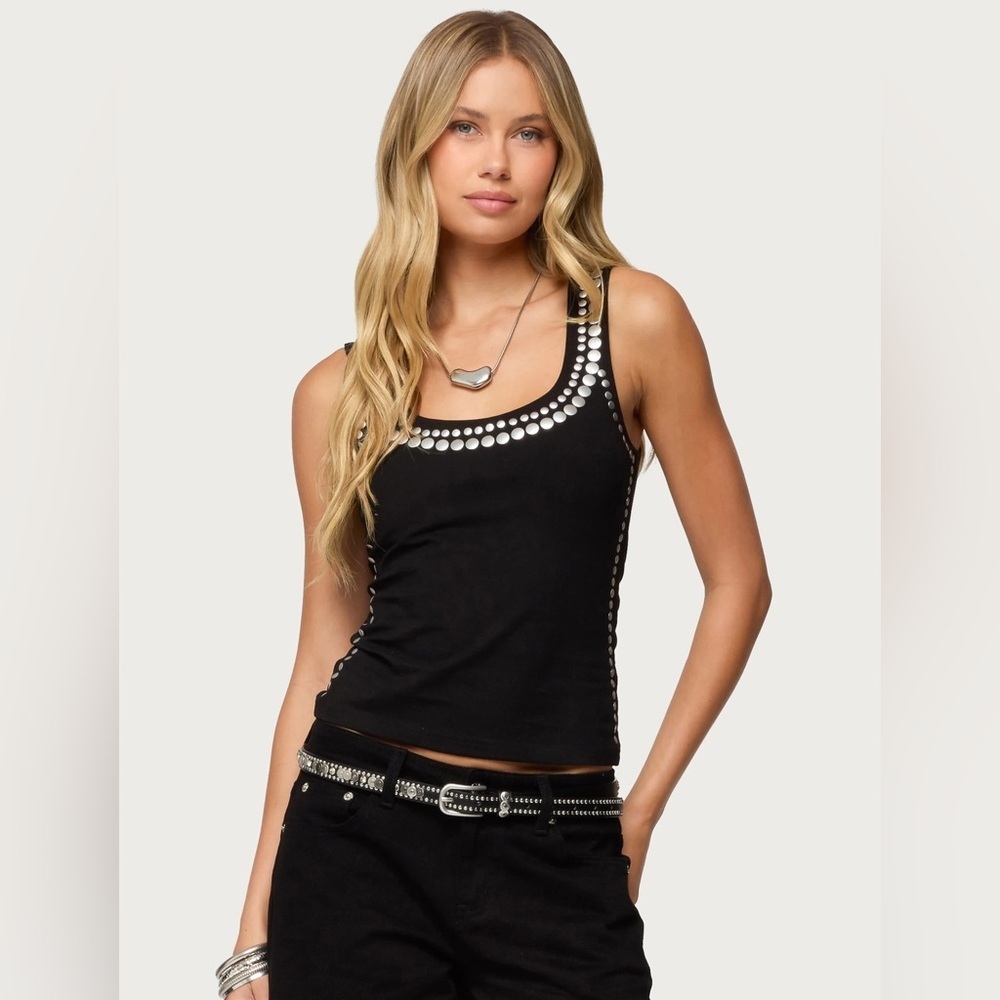 EDIKTED Studded Black Tank